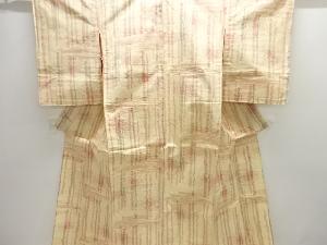 アンティーク　抽象模様織り出し手織り紬単衣着物